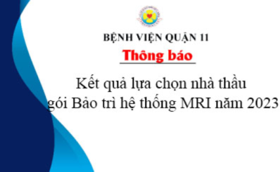 Thông báo kết quả lựa chọn nhà thầu gói Bảo trì hệ thống MRI năm 2023